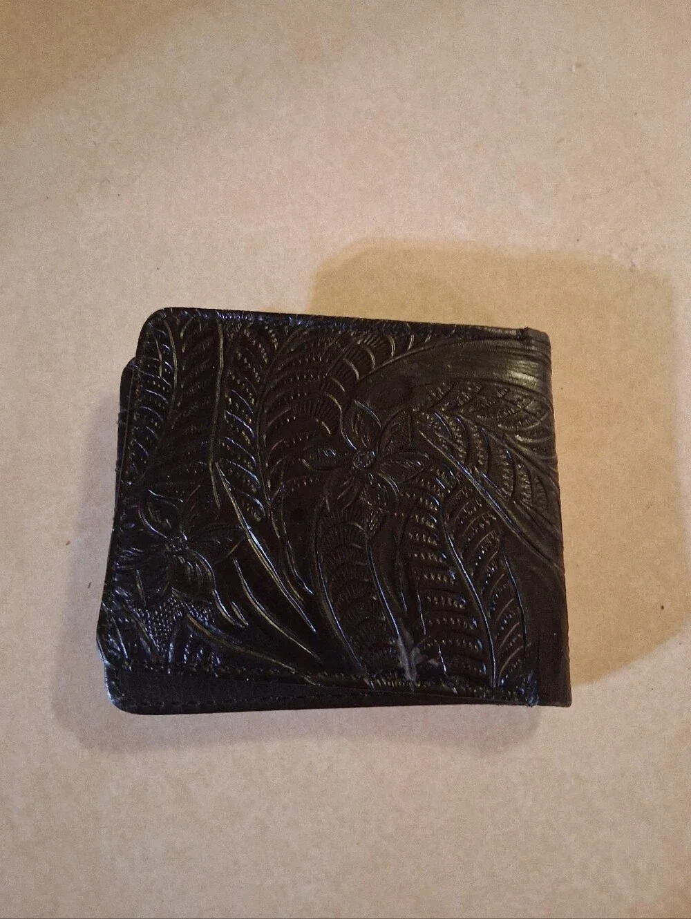 Black and Tan Studded Money Clip Wallet with Eagle Emblem
